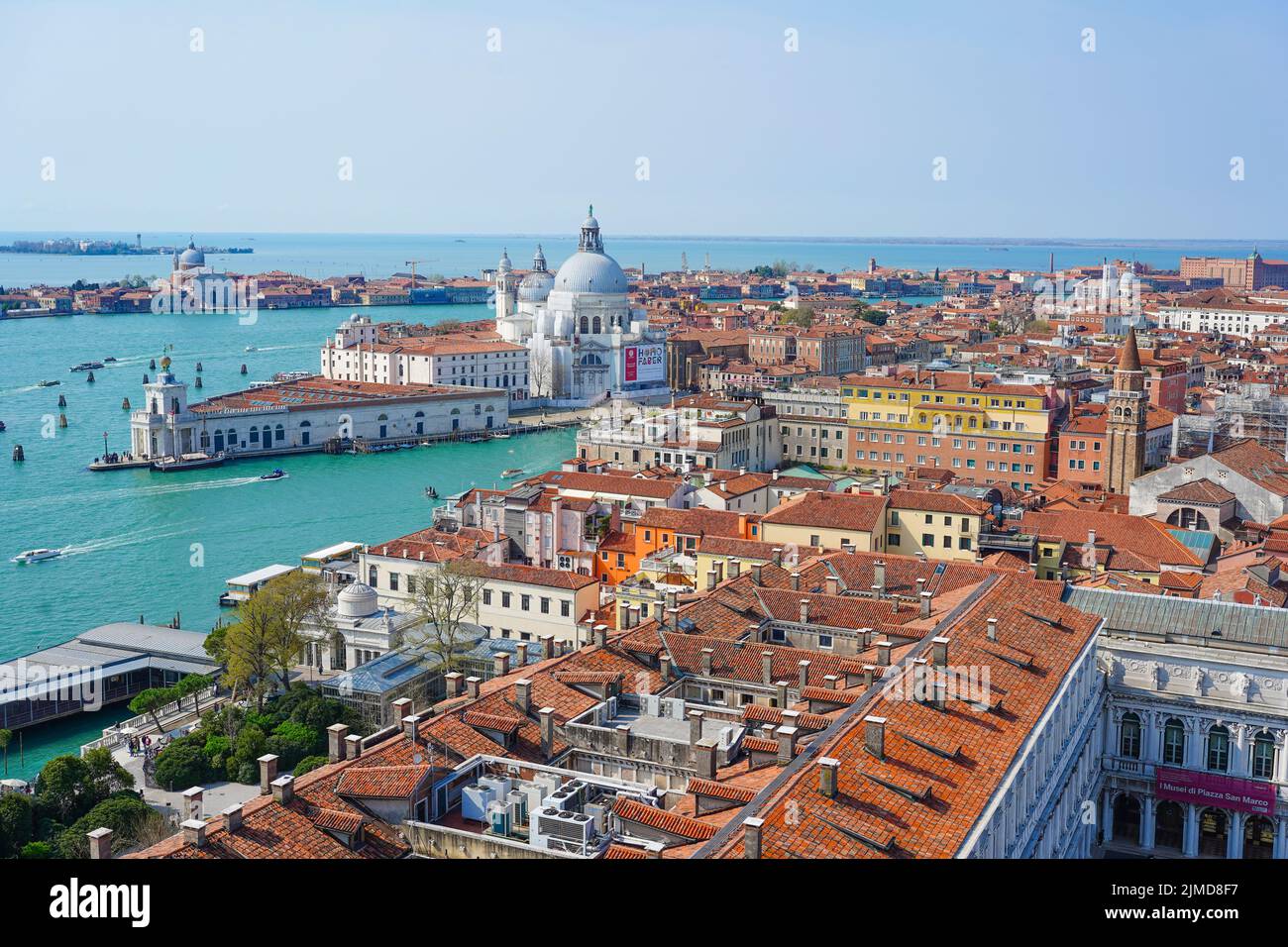 Panoramic aerial view over the Italian city of Venice Stock Photo