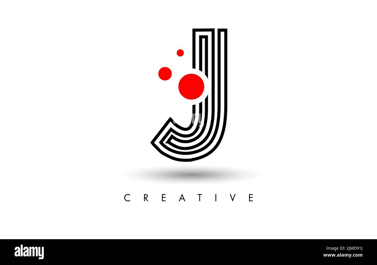 Lines J Letter Logo Letter made of Lines. Monogram Style Letter Icon ...
