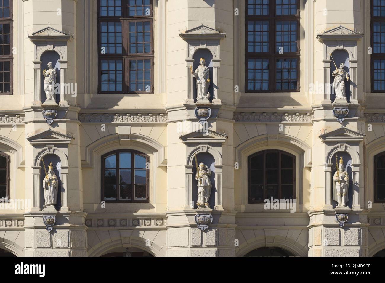 LÃ¼neburg - Town Hall, figures of the Baroque main facade, Germany Stock Photo