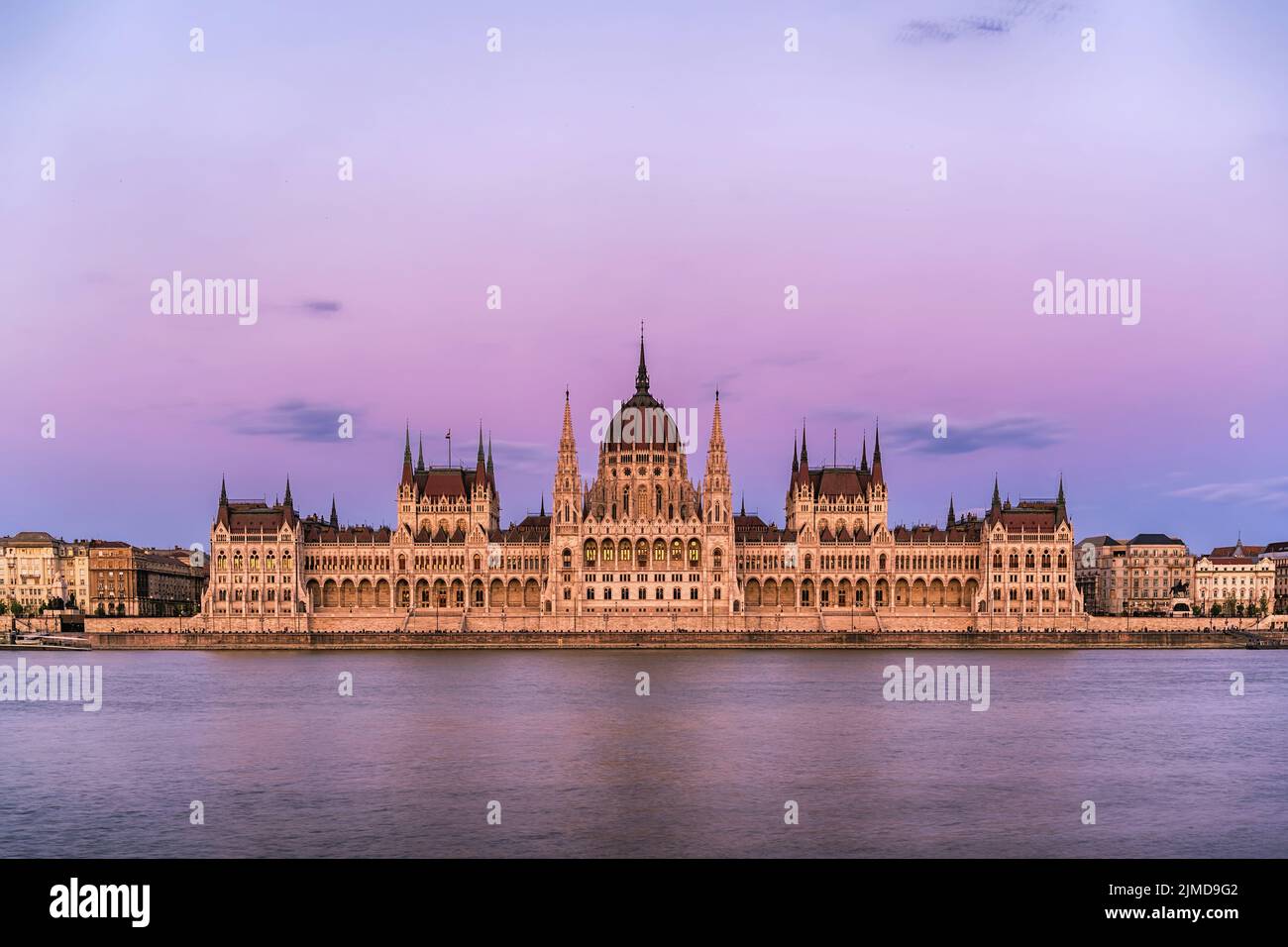 Budapest Hungary, city skyline at Hungarian Parliament and Danube River Stock Photo