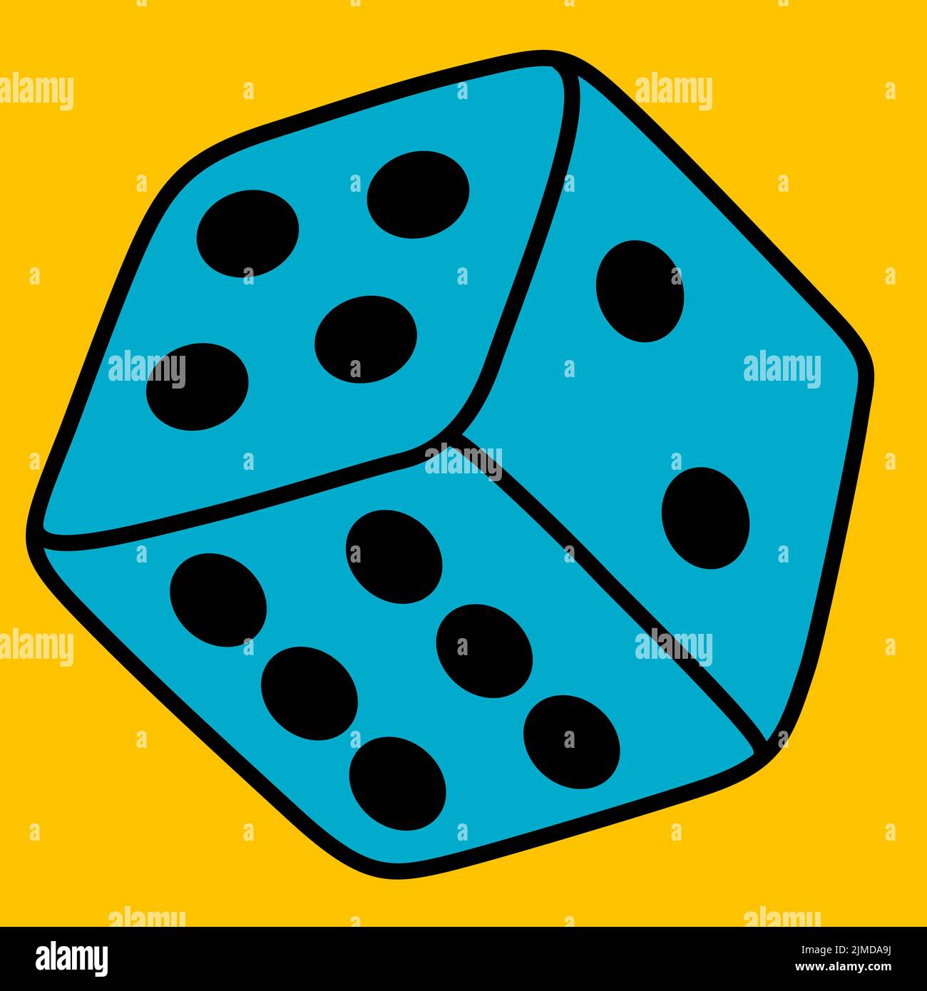 Cartoon vector funny cute Comic characters, dice Stock Vector Image