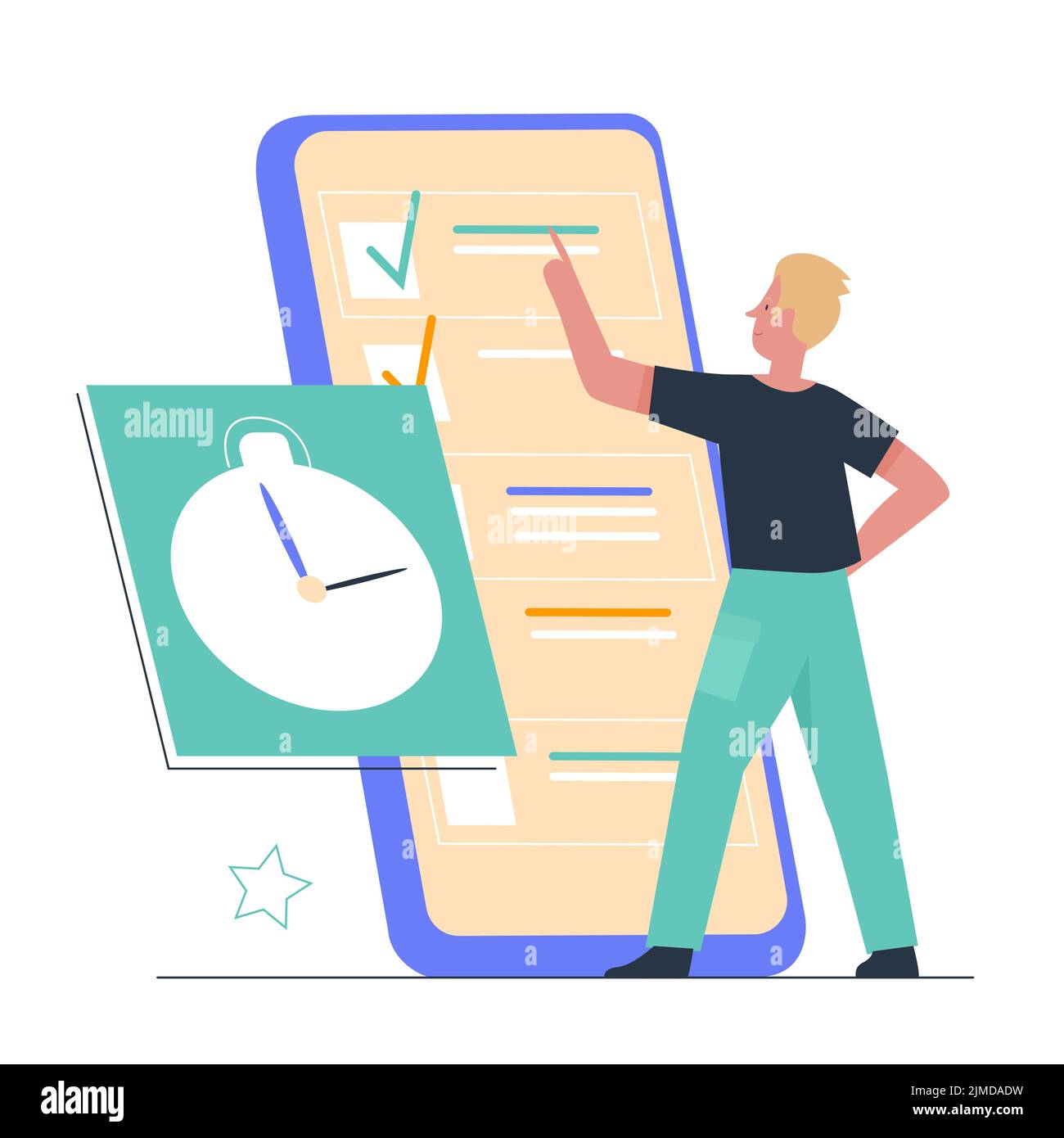 Time control smartphone app. Managing personal activities, tasks
