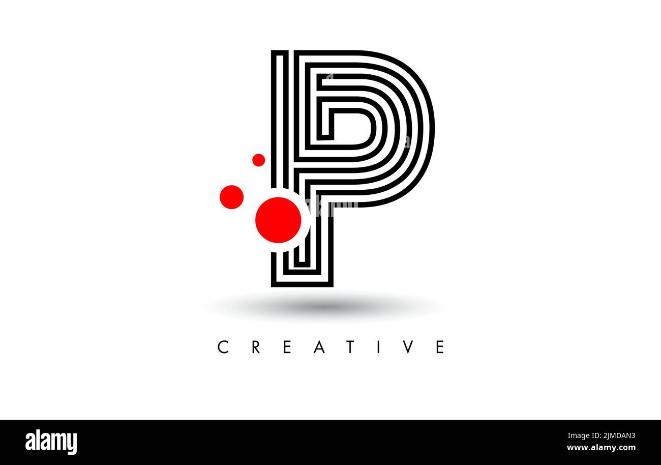 Lines P Letter Logo Letter made of Lines. Monogram Style Letter Icon ...