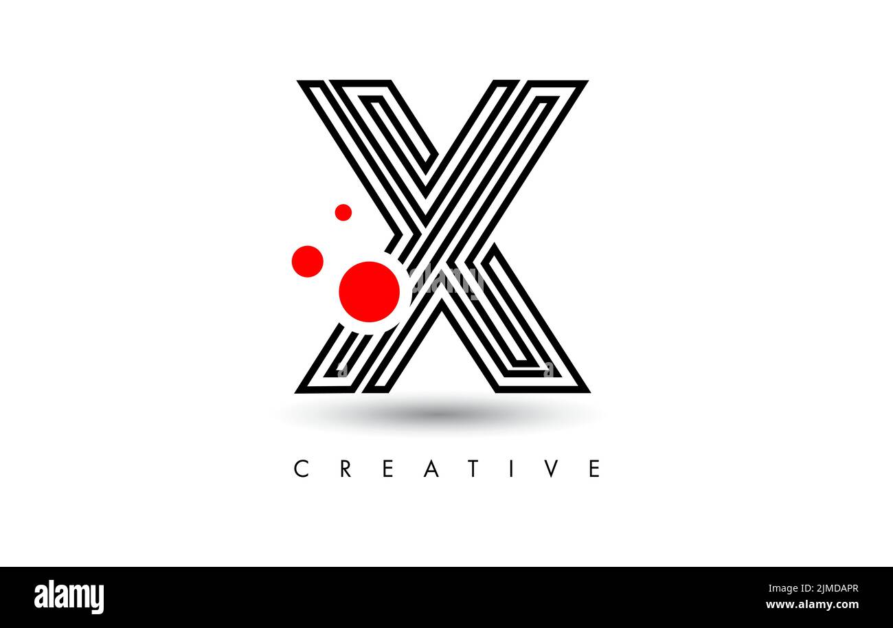 Lines X Letter Logo Letter made of Lines. Monogram Style Letter Icon ...