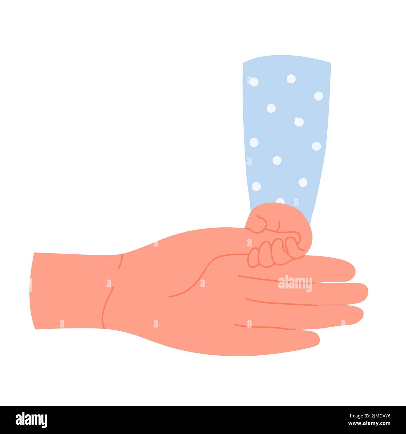 Parent holding baby hand. Beautiful family moment, love and affection vector illustration Stock ...