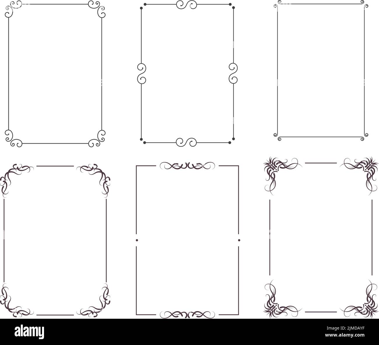 Set of decorative black frames and border Stock Vector Image & Art - Alamy