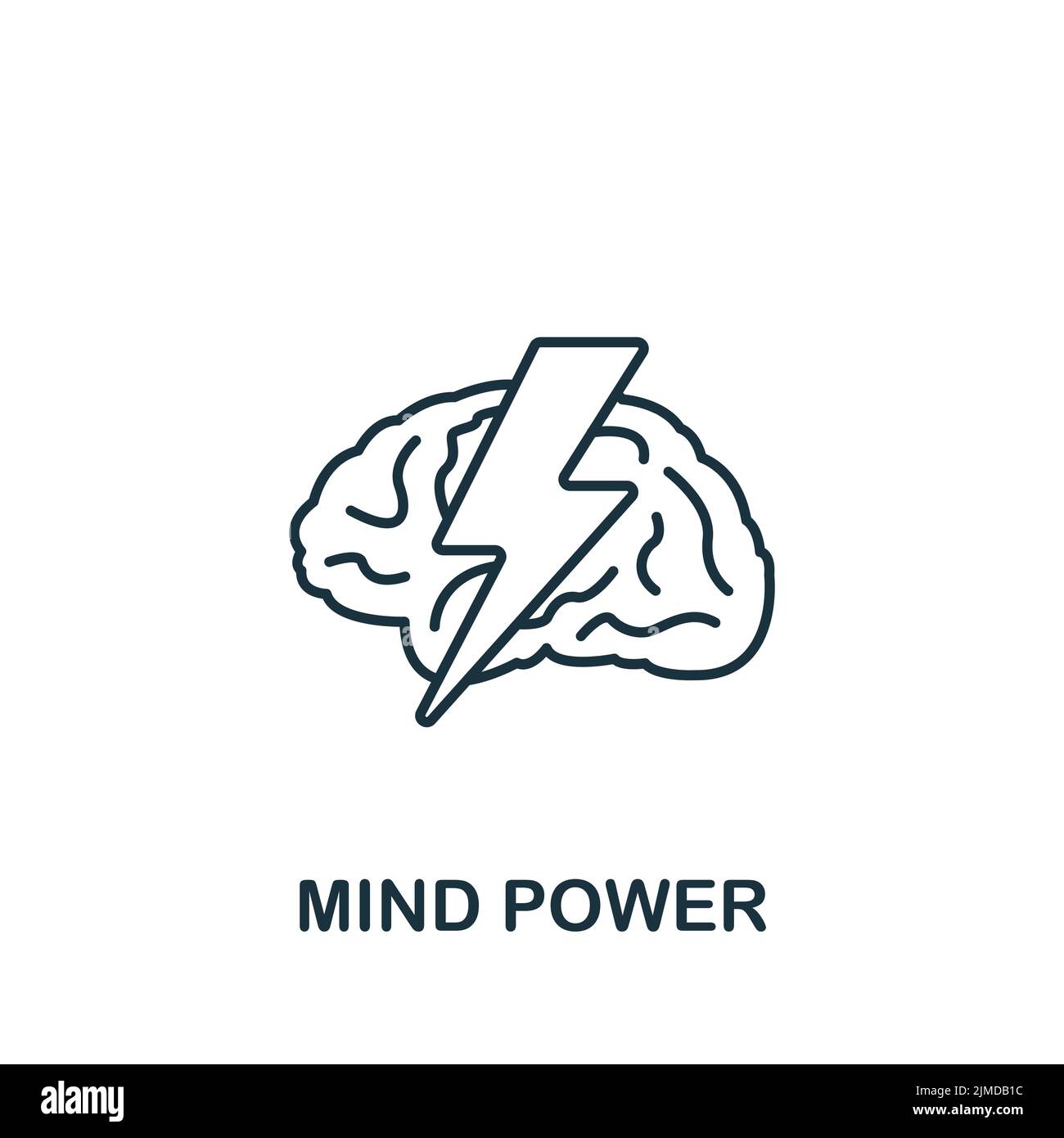 Mind Power icon. Monochrome simple Brain Process icon for templates, web design and infographics Stock Vector