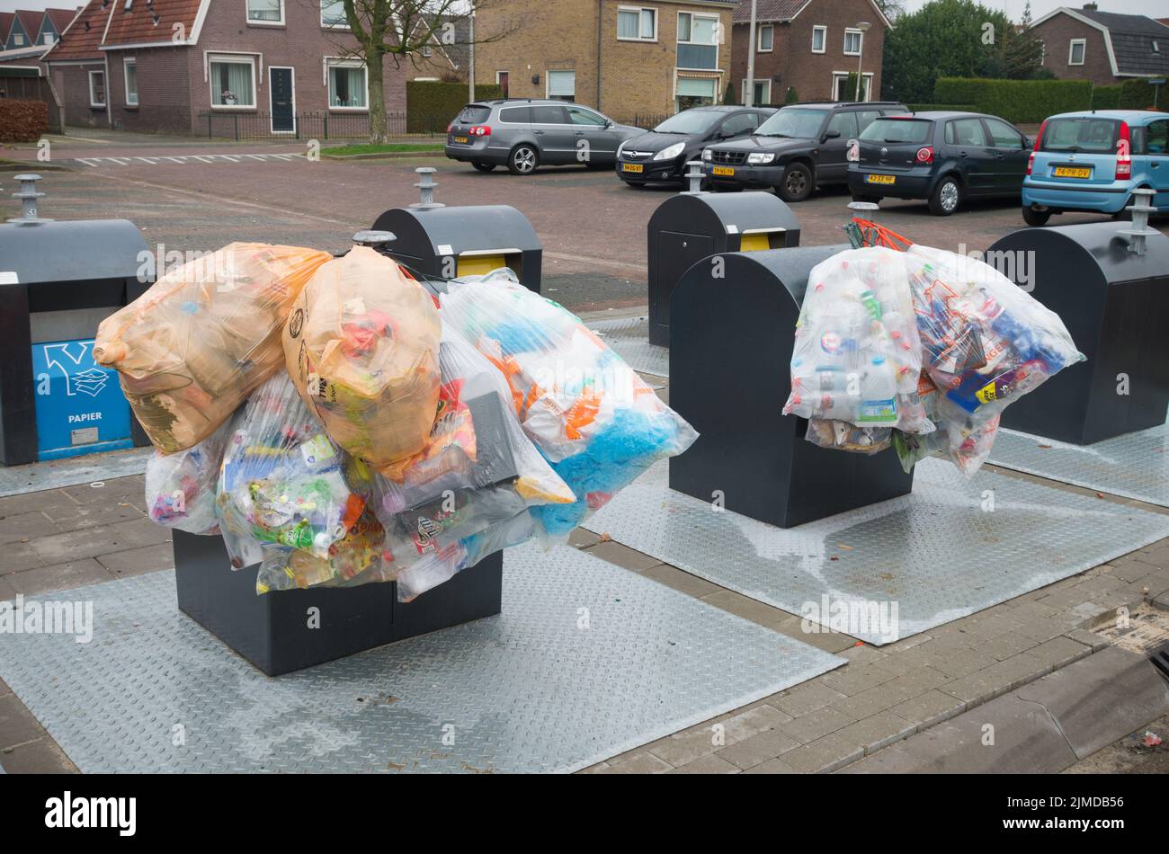 Waste collection point Stock Photo Alamy
