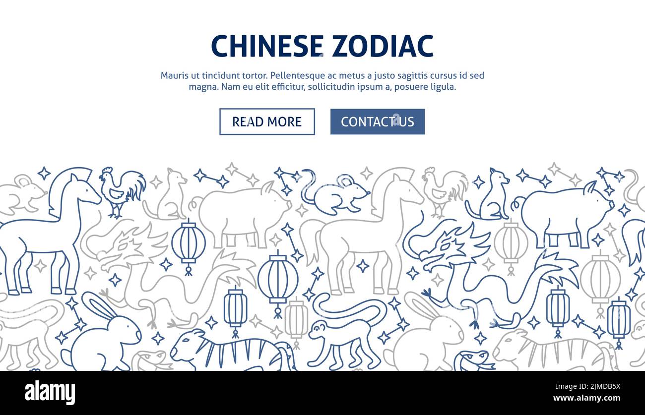 Chinese Zodiac Banner Design Stock Vector Image & Art Alamy