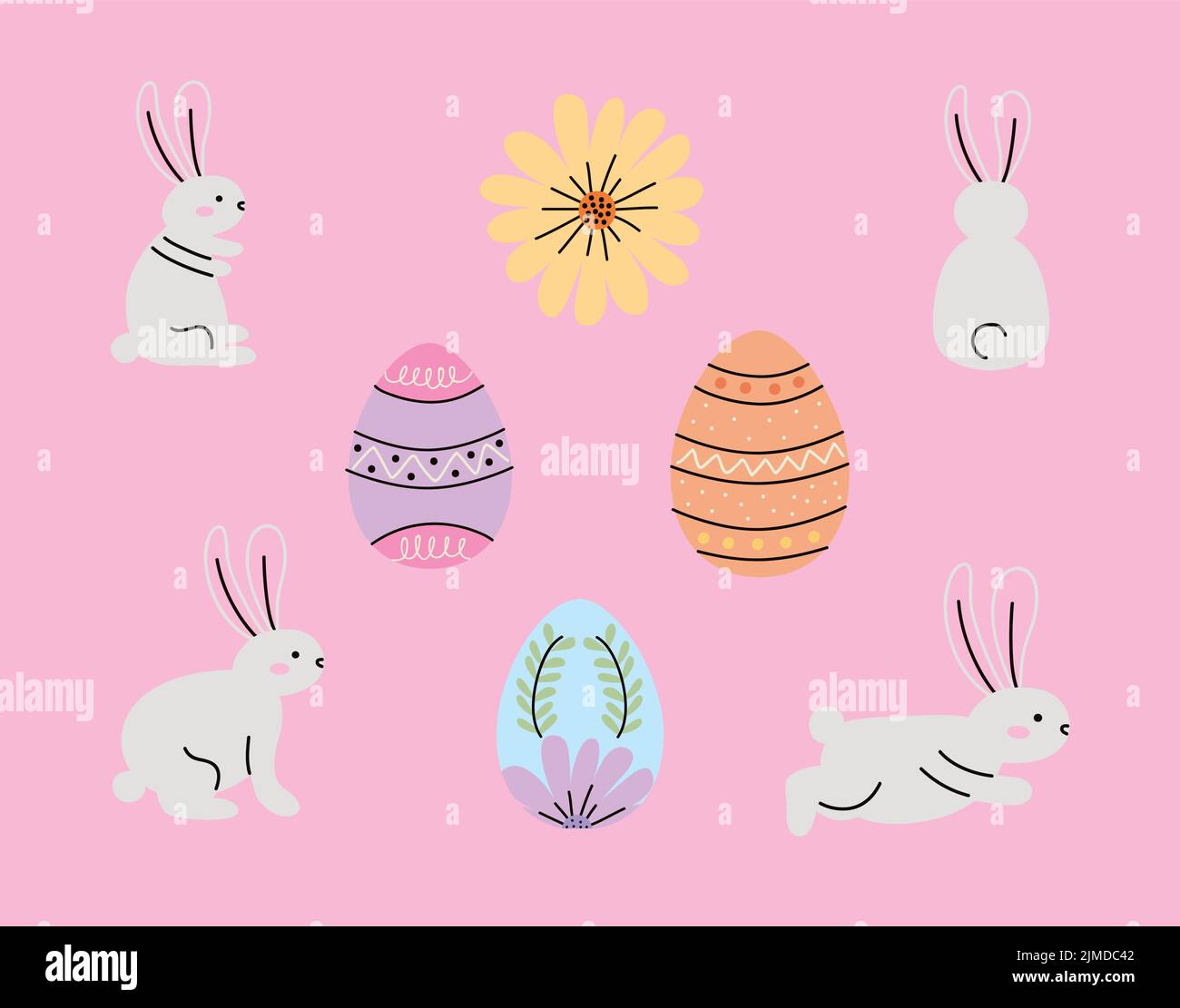 eight easter day set icons Stock Vector