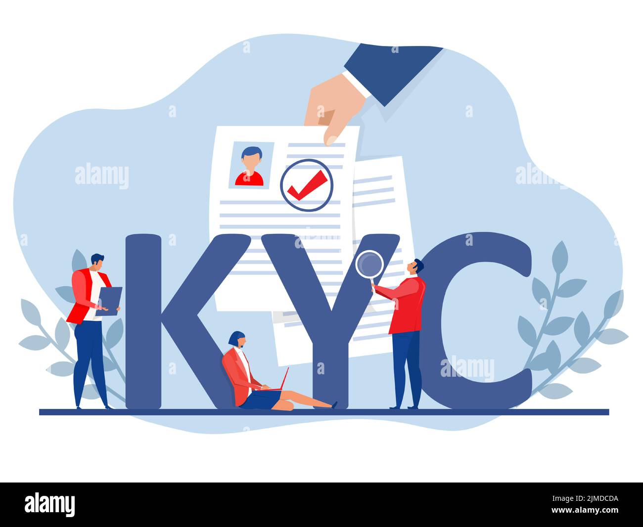 A vector showing the KYC principle and its importance in business Stock Vector