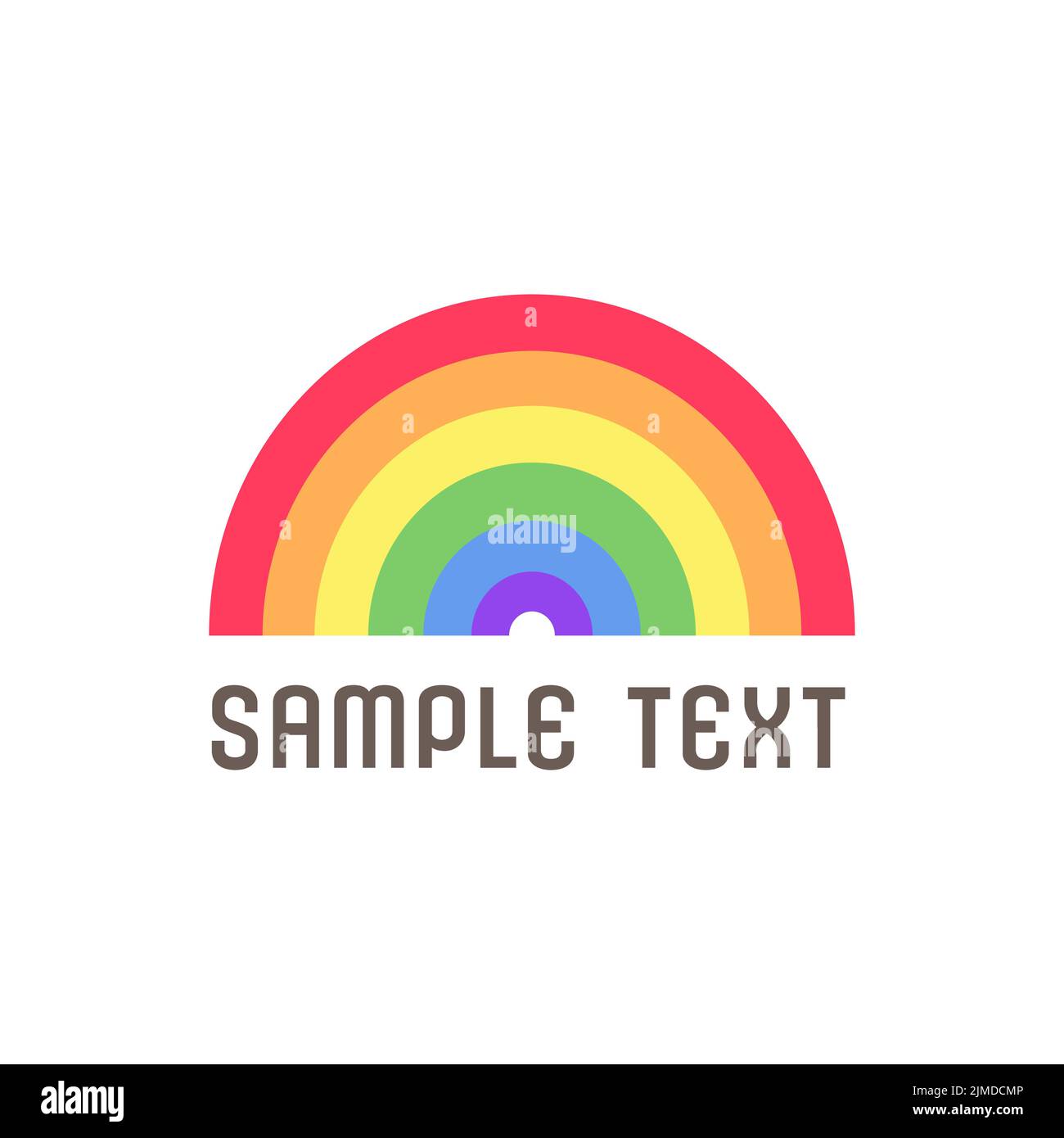 Cute rainbow company business logo, minimal modern icon clipart Stock Vector