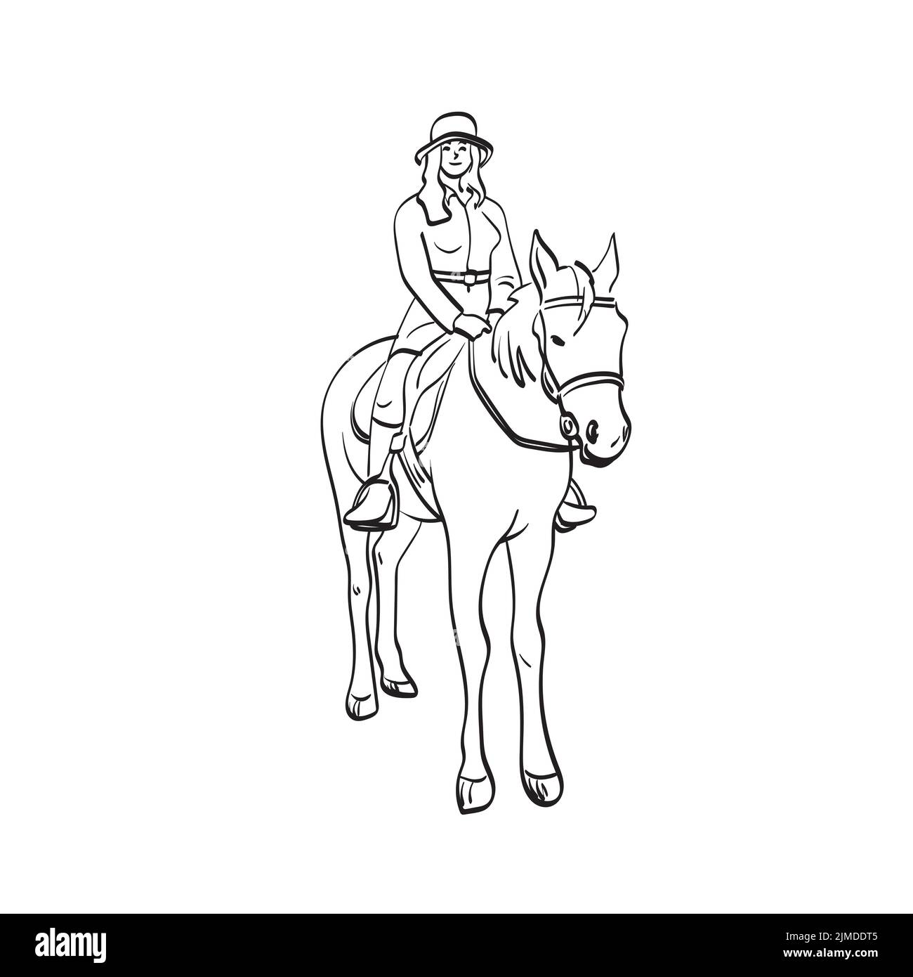 Back of horse and rider Stock Vector Images - Alamy