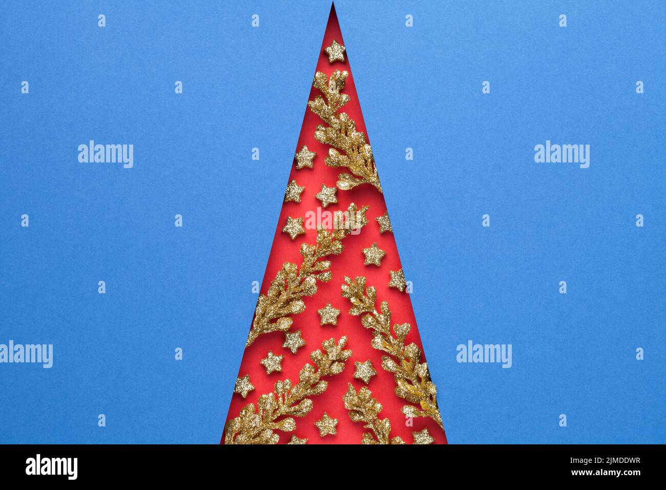 Elegance Minimal Christmas Tree Stock Photo