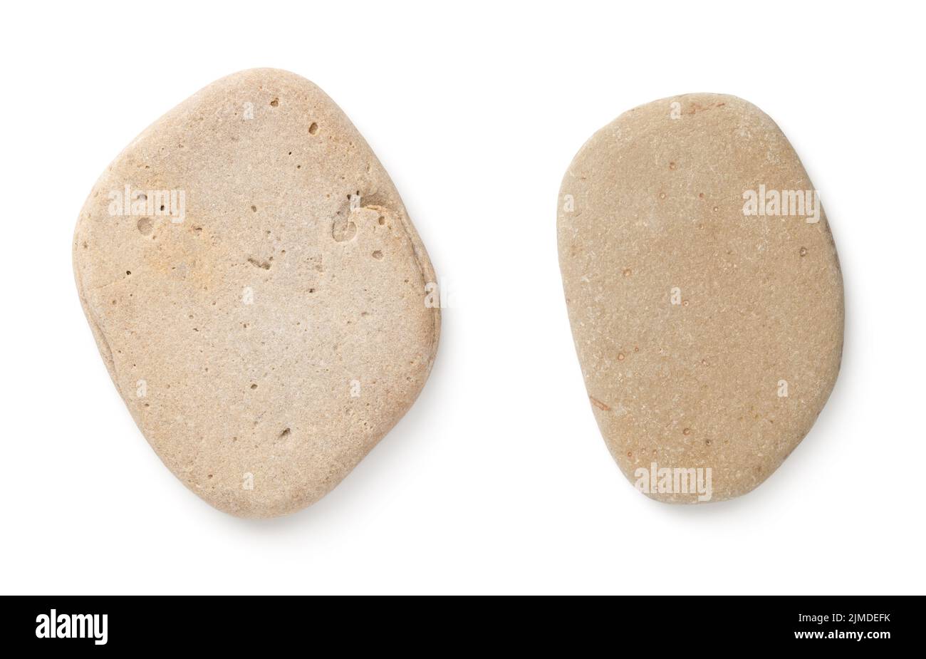 Two Stones Isolated Over White Background Stock Photo