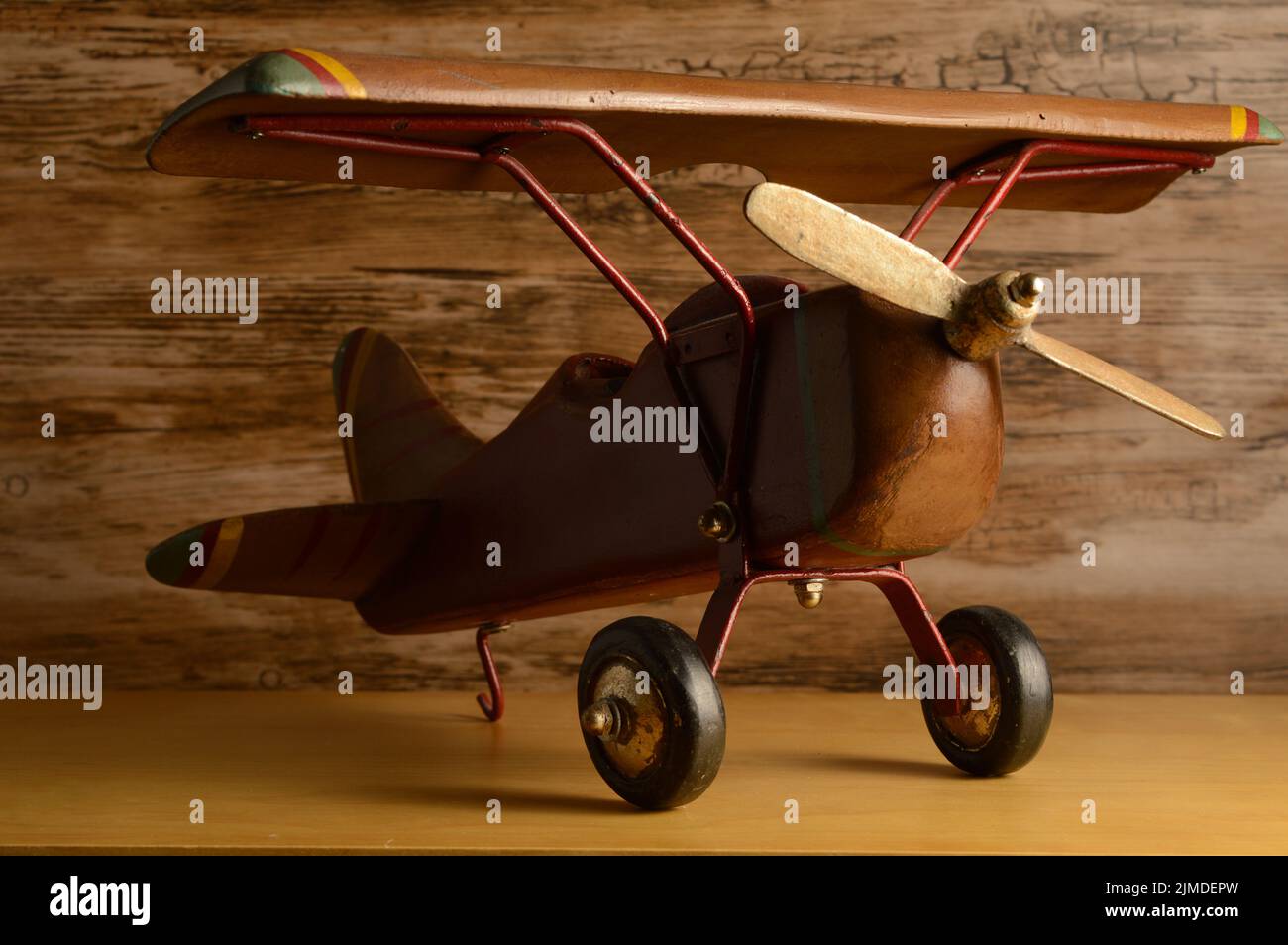 Wooden Toy Airplane Stock Photo - Alamy