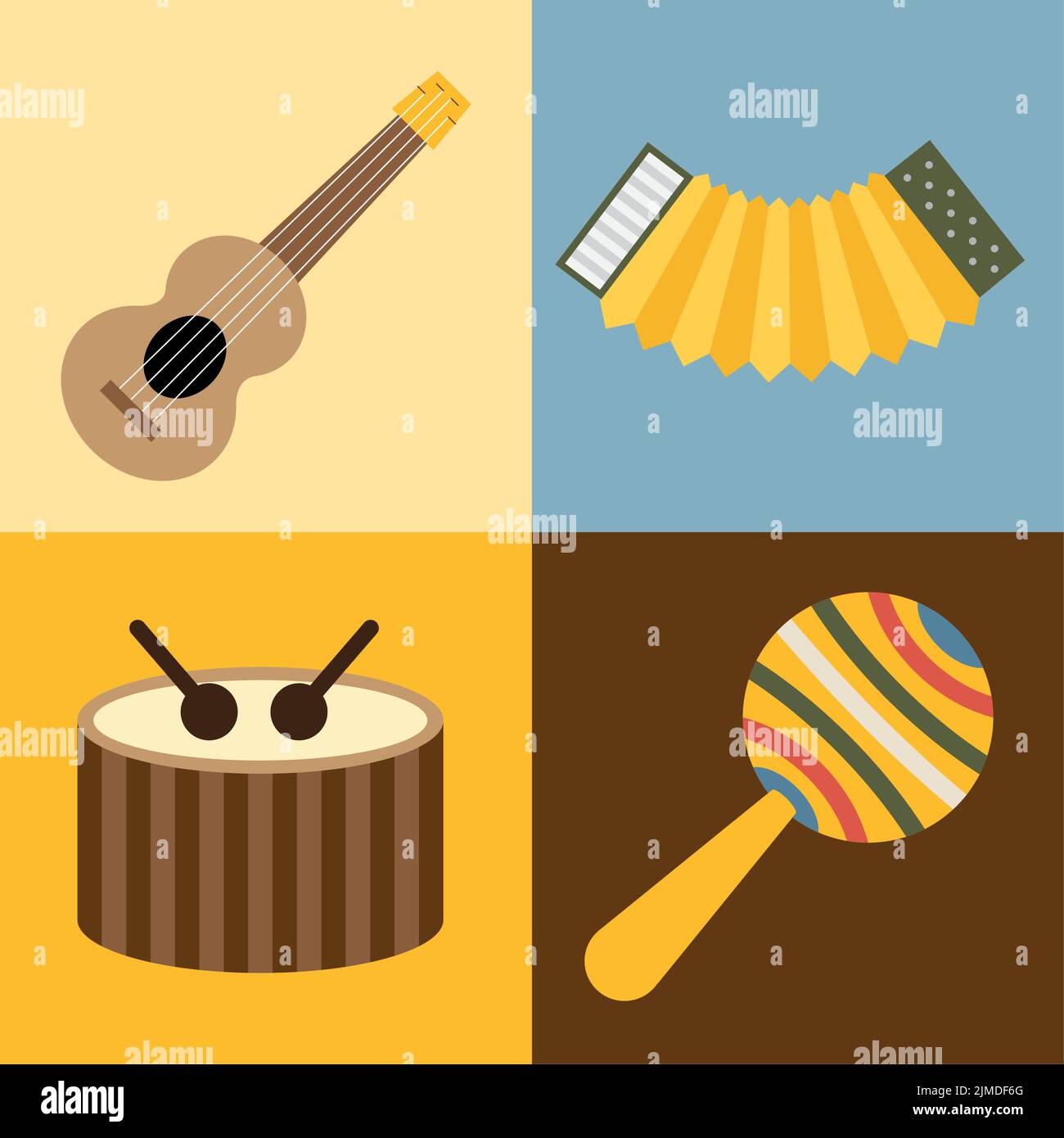 four festival instruments musical icons Stock Vector Image & Art - Alamy
