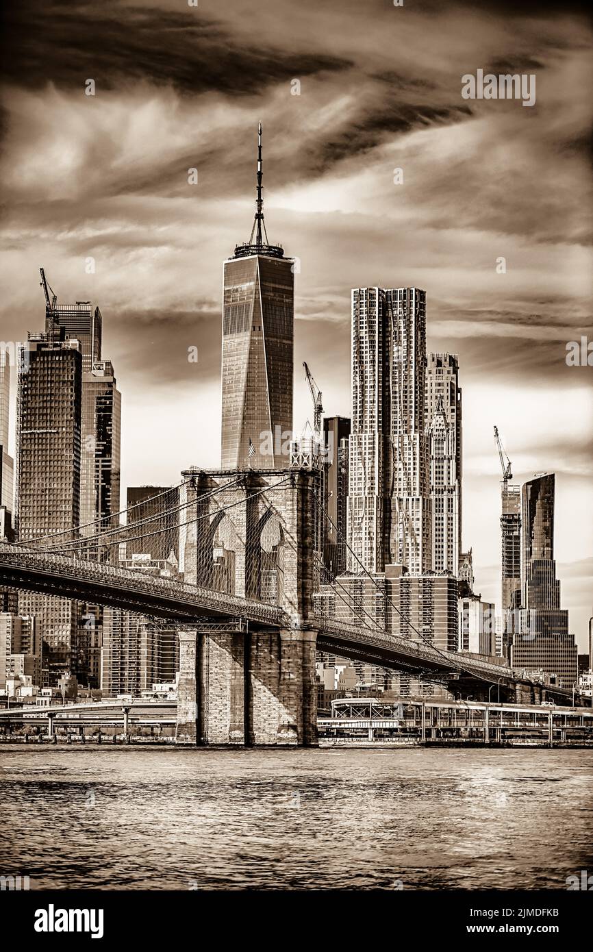 Lower manhattan new york city panorama Stock Photo