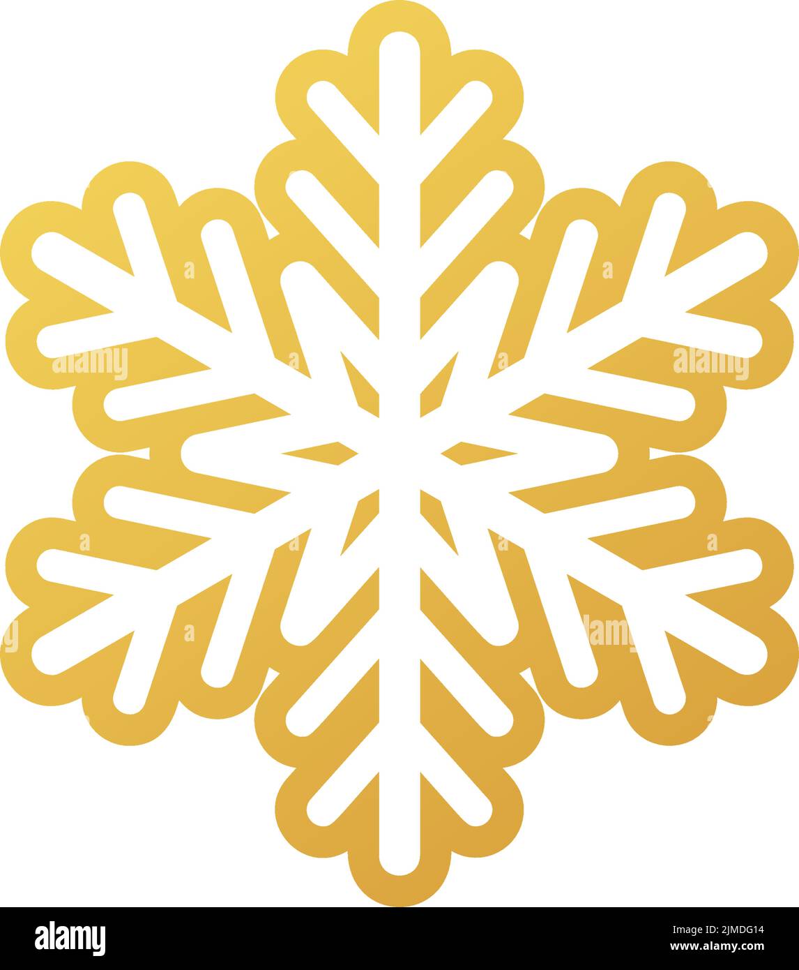Golden snowflake icon. Foil snow flake stencil blueprint Stock Vector ...