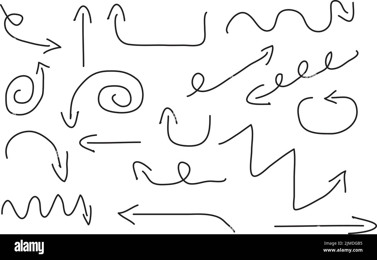 Hand drawn black arrows on a white background Stock Vector Image & Art ...