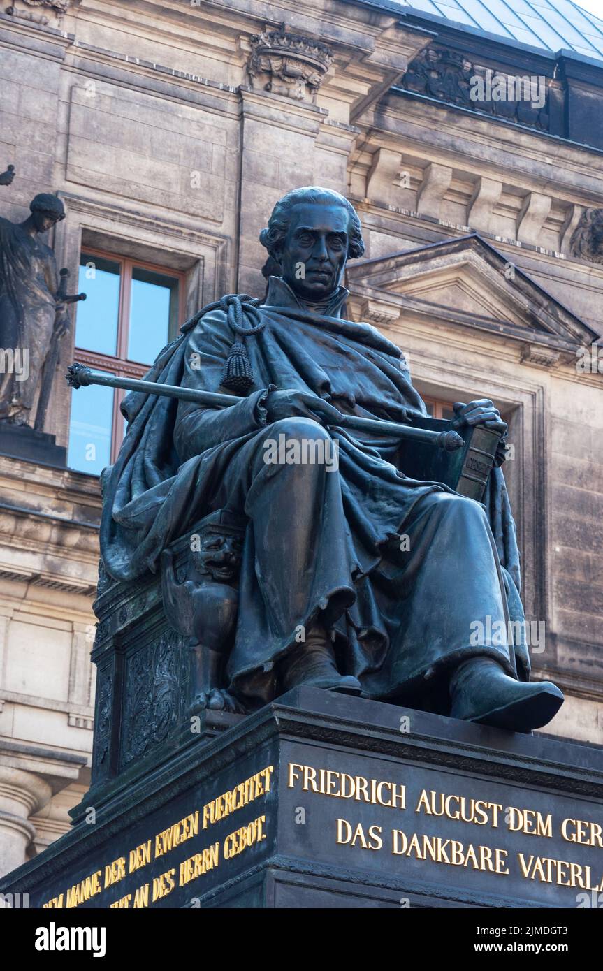 Monument to Friedrich August I in Dresden Stock Photo