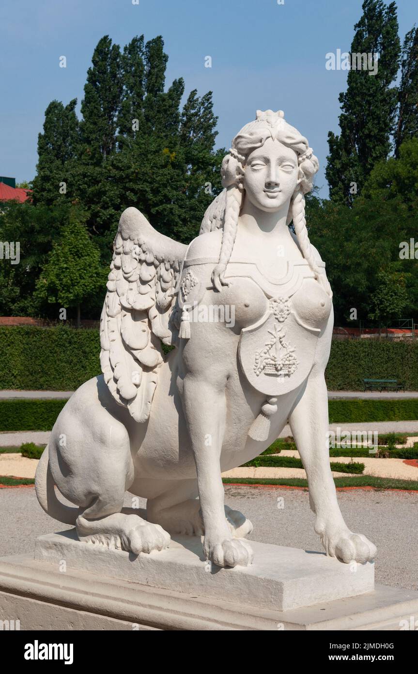 Sphinx in Belvedere park Stock Photo