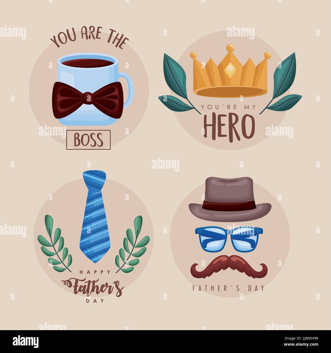 four fathers day emblems icons Stock Vector Image & Art - Alamy