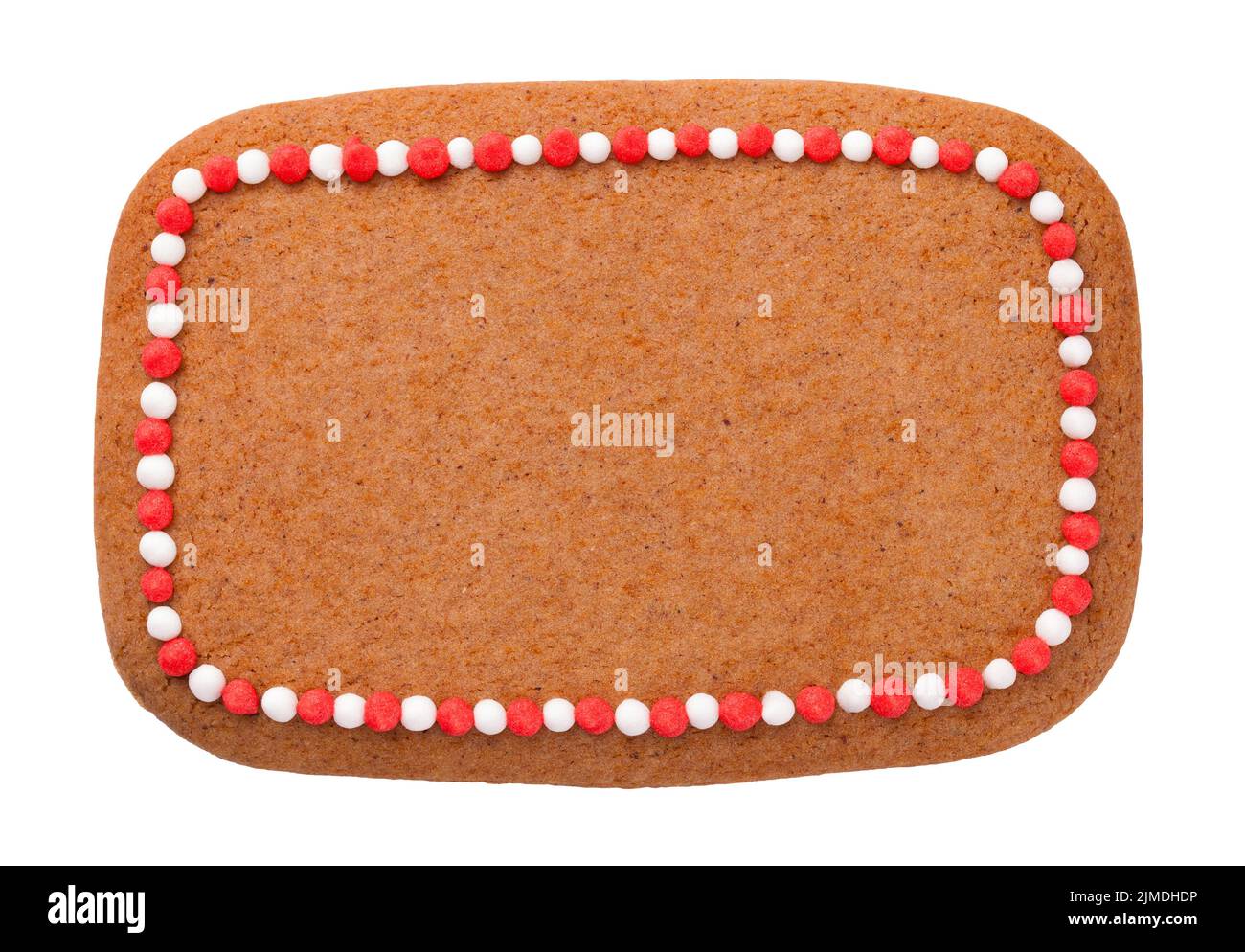Gingerbread Christmas Cookie In Shape Of Rectangle Stock Photo