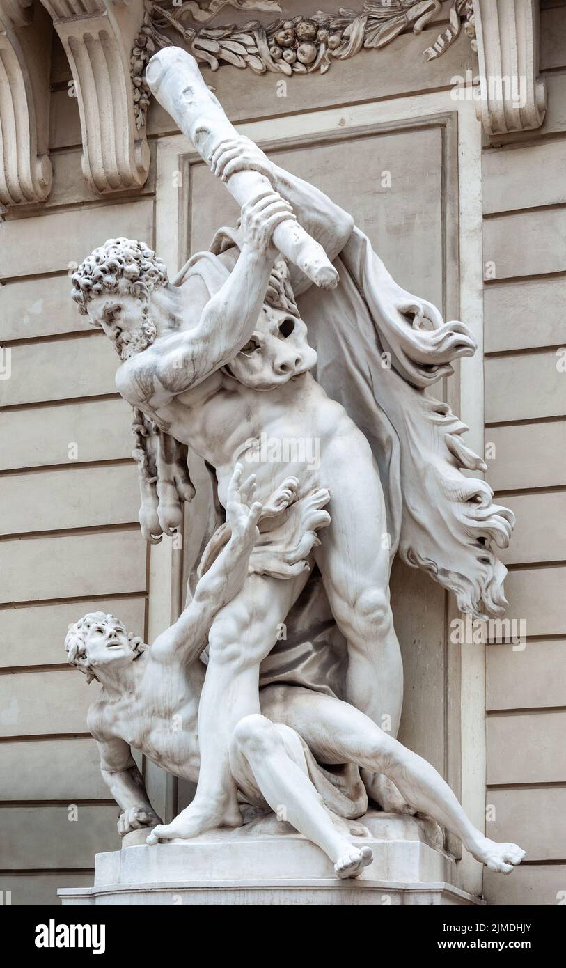 Hercules slaying Antaeus, Hofburg Palace, Vienna Stock Photo