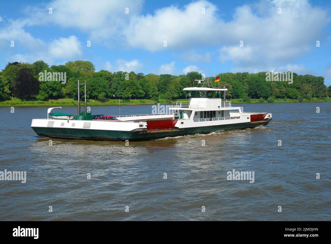 Ferry at Rhine River in Koenigswinter,Germany Stock Photo