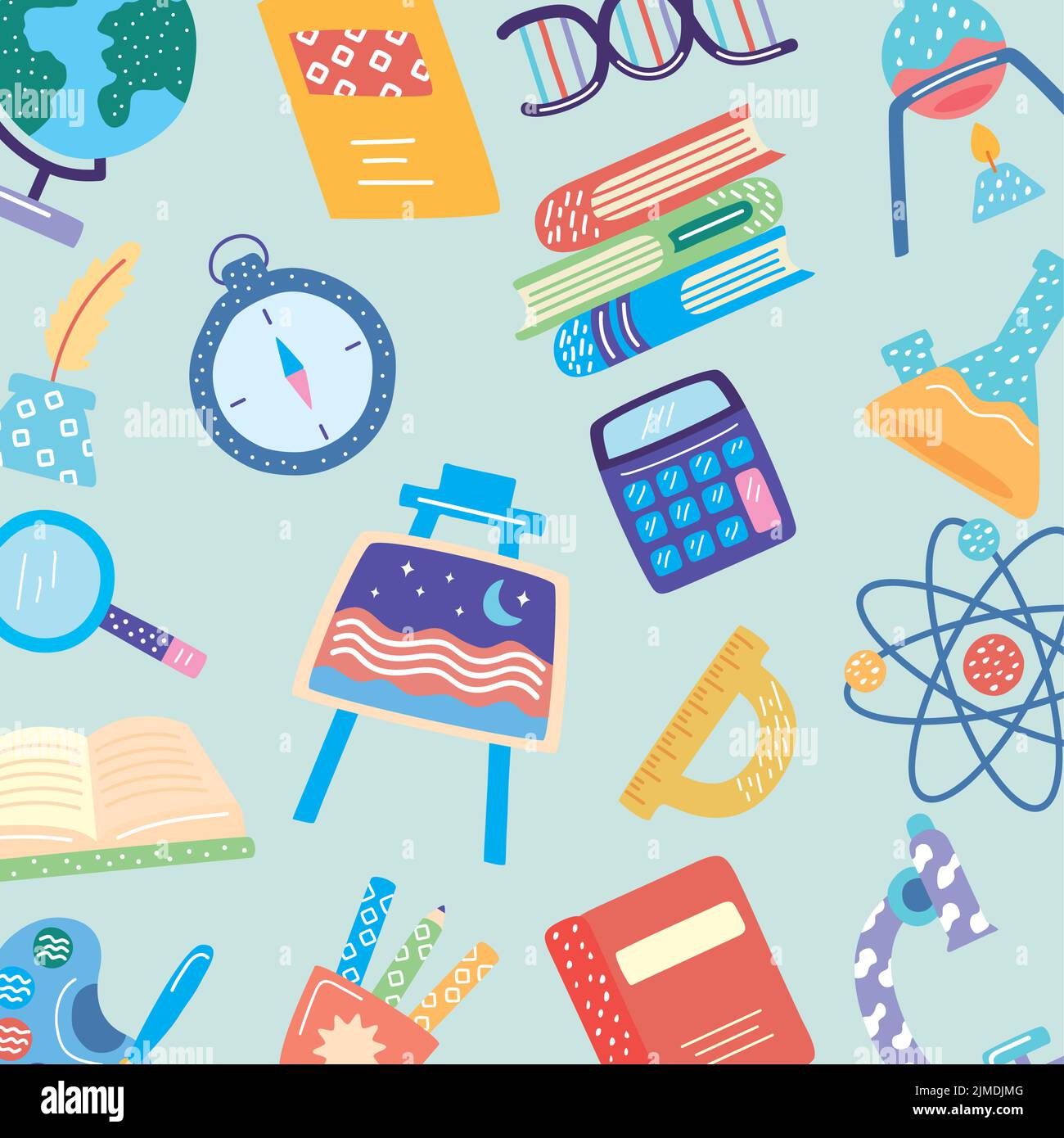 school subjects icons pattern background Stock Vector Image & Art - Alamy