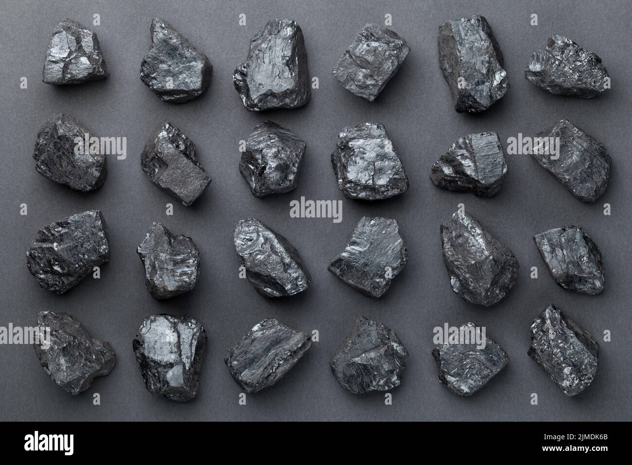 Coal Lumps Over Black Background Stock Photo