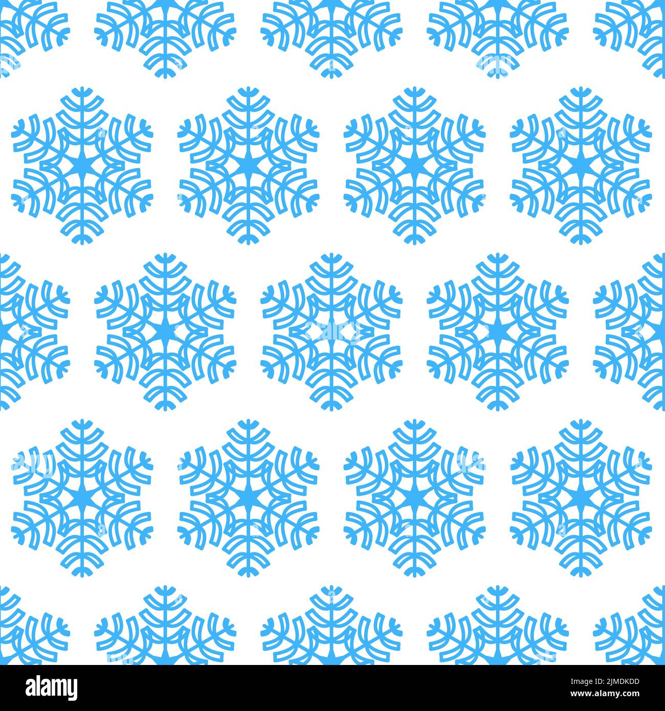 Seamless pattern snowflake blue white, cute christmas art background ...