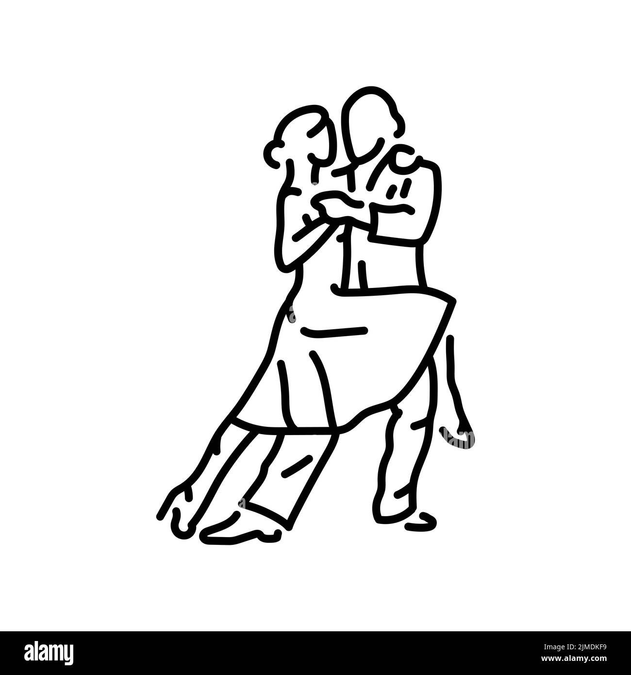 Couple dancing tango color line icon. Pictogram for web page, mobile app, promo. Stock Vector