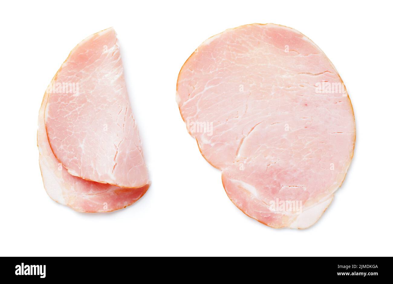 Sliced Smoked Pork Loin Isolated On White Stock Photo