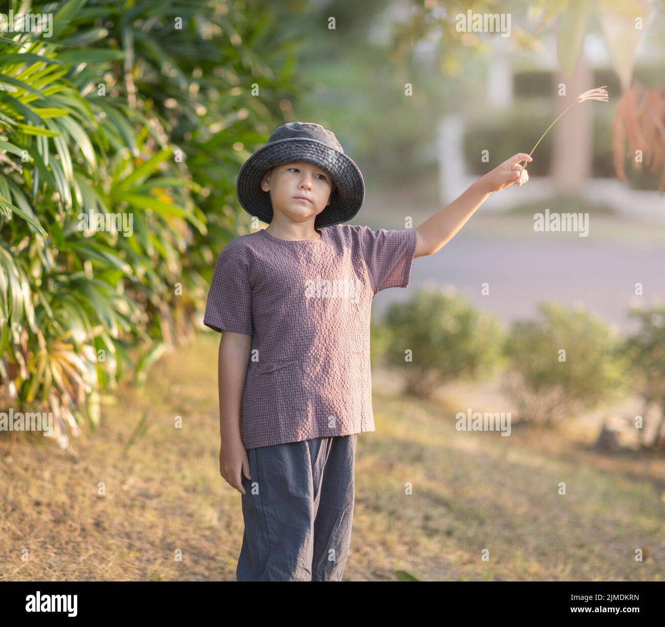 Outdoor portrait of a little boy Stock Photo - Alamy