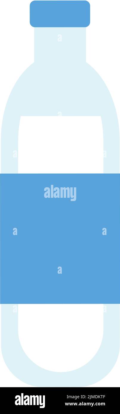 Water bottle with blank tag semi flat color vector object Stock Vector