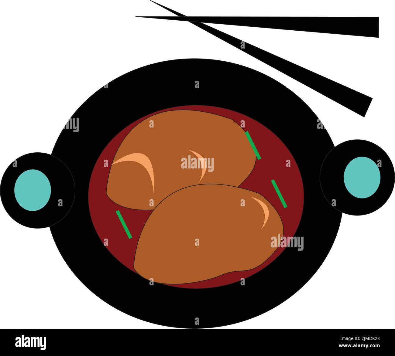 A vector design of a bowl of Vietnamese Beef Noodle Soup with