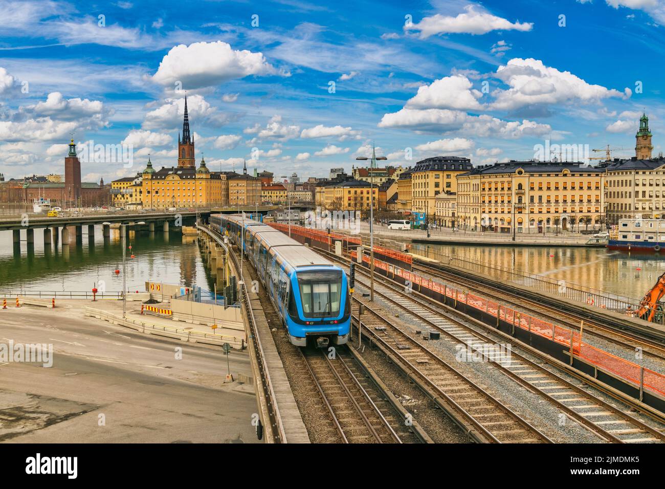 Stockholm Sweden, city skyline and Metro at Gamla Stan and Slussen Stock Photo