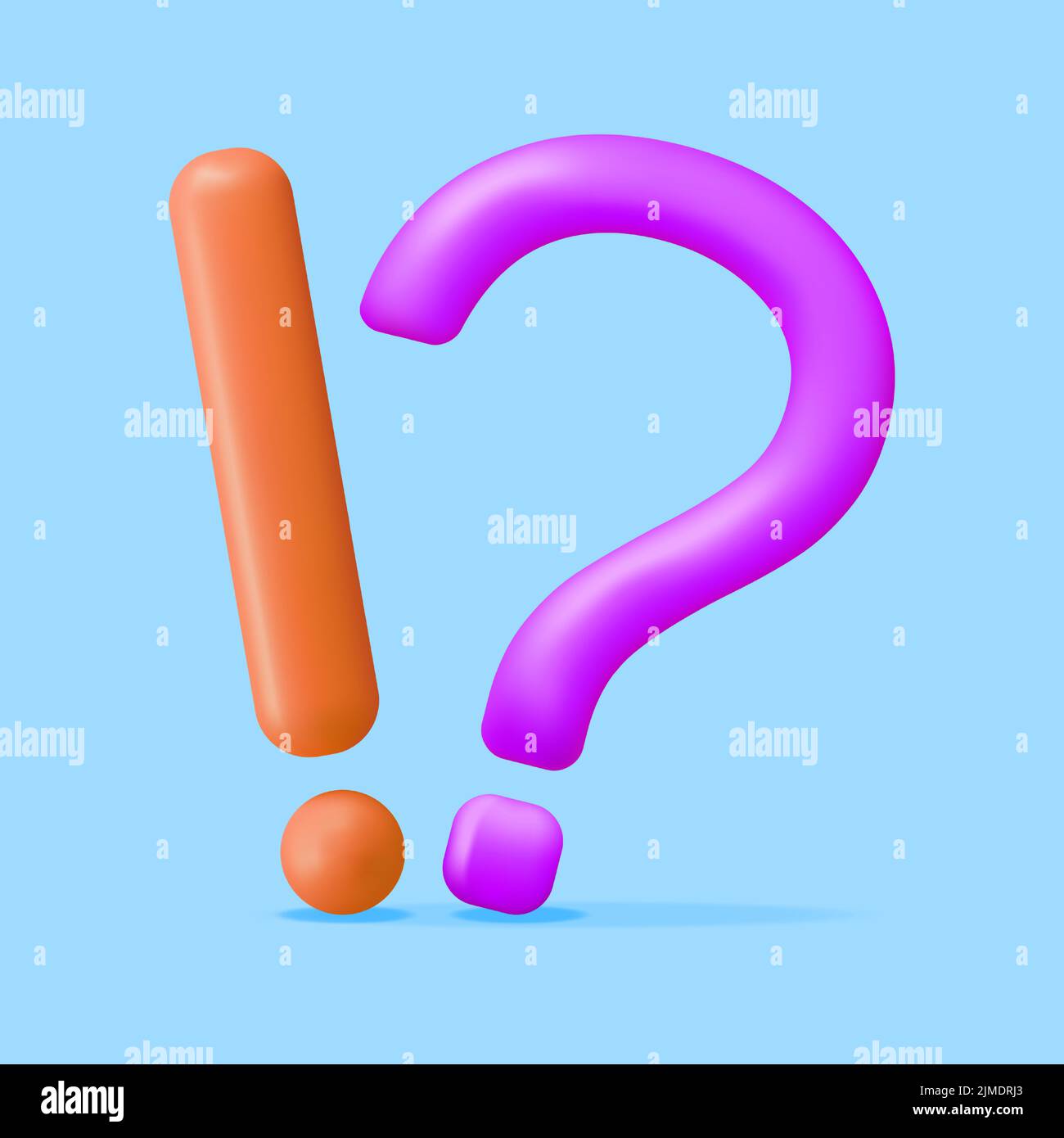 3d Question and Exclamation Marks Stock Vector