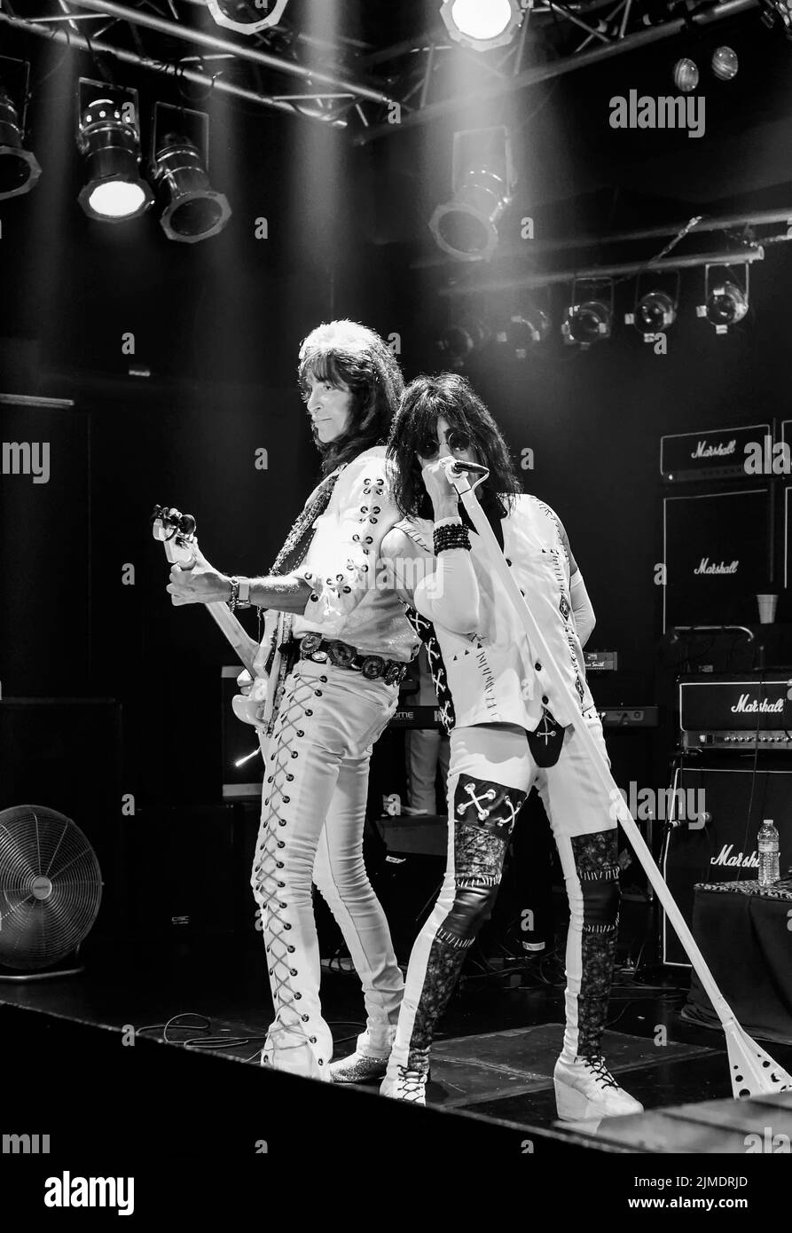 Las Vegas, Nevada, June 11, 2022 - Frank Dimino and Punky Meadows of the band Angel on stage at Vamp'd Las Vegas Stock Photo