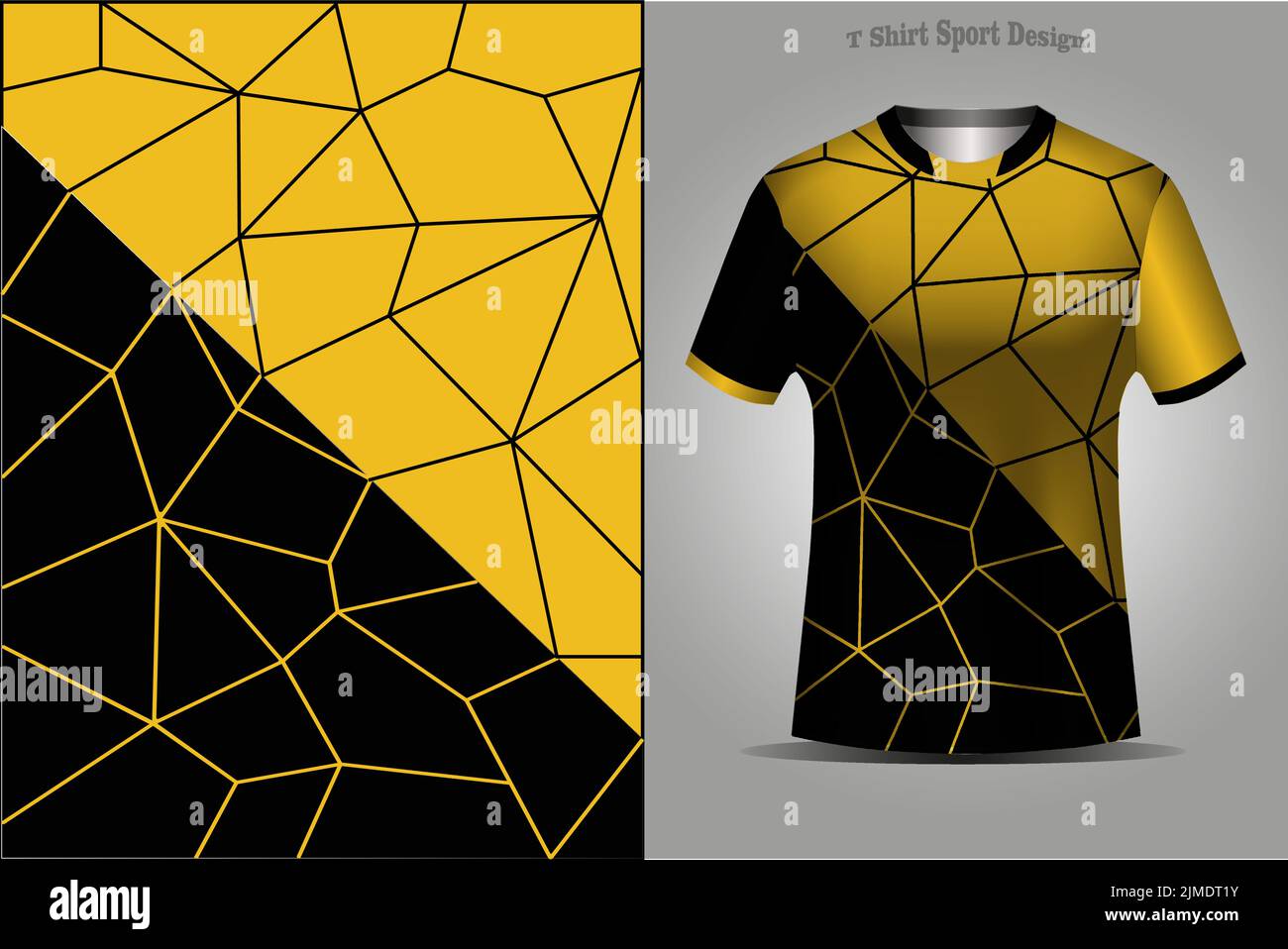 yellow black shirt sport jersey design Stock Vector