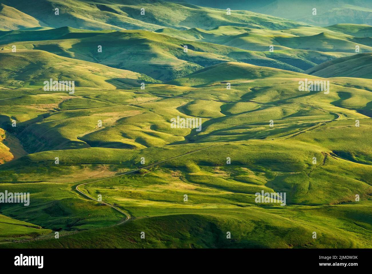 Background of hills at sunset Stock Photo