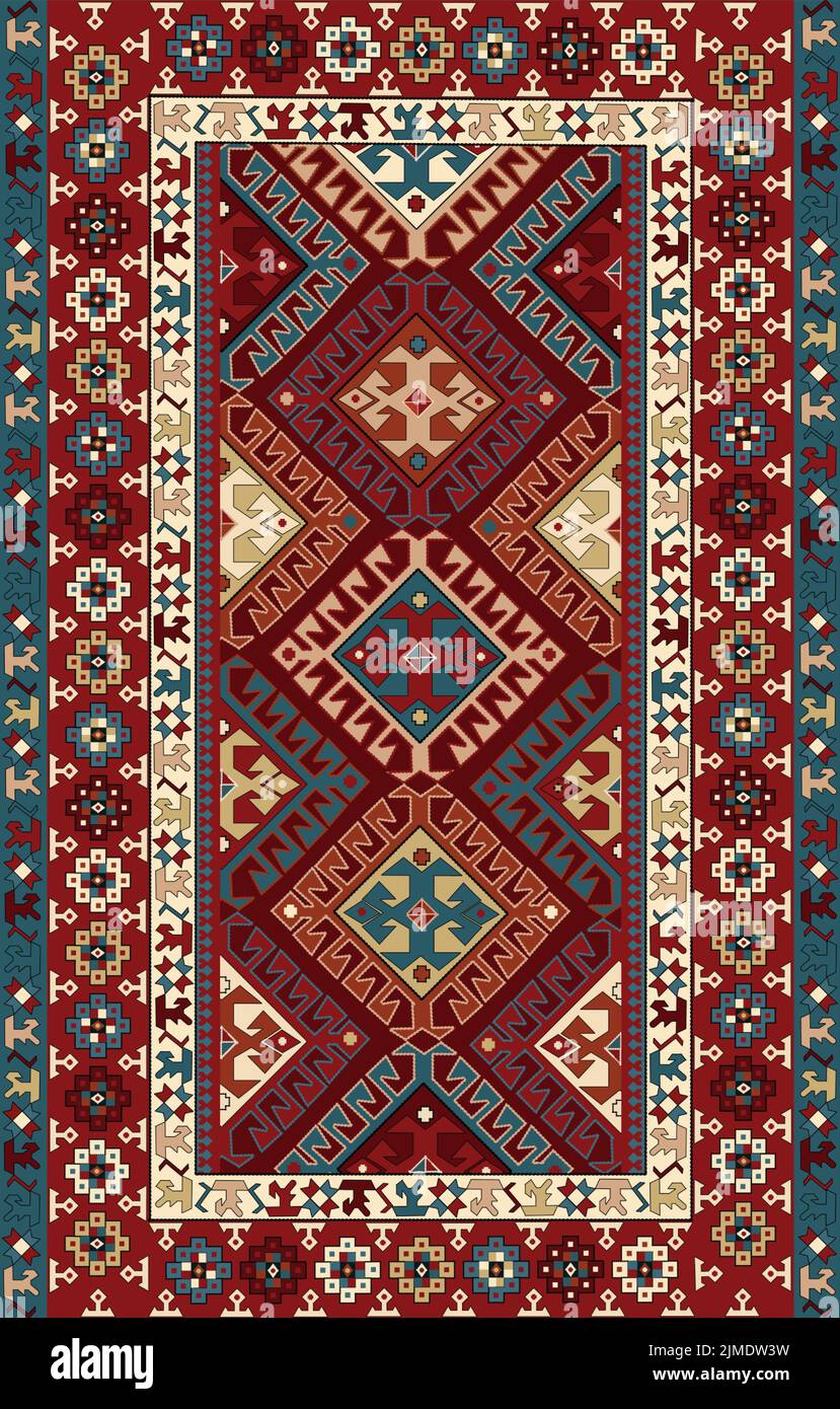 A vector of an Armenian carpet Stock Vector