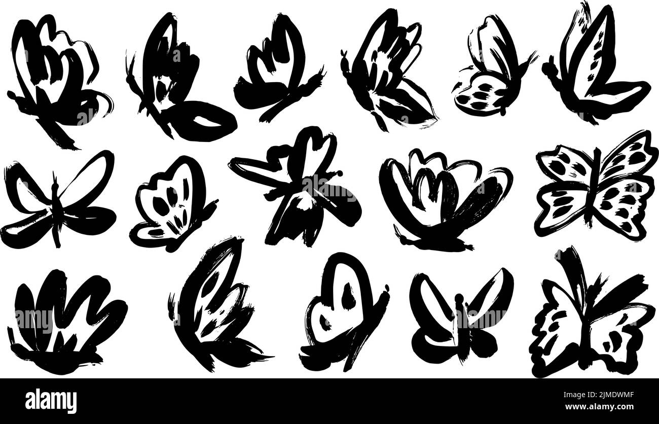 Different vector butterflies isolated on white background Stock Vector ...