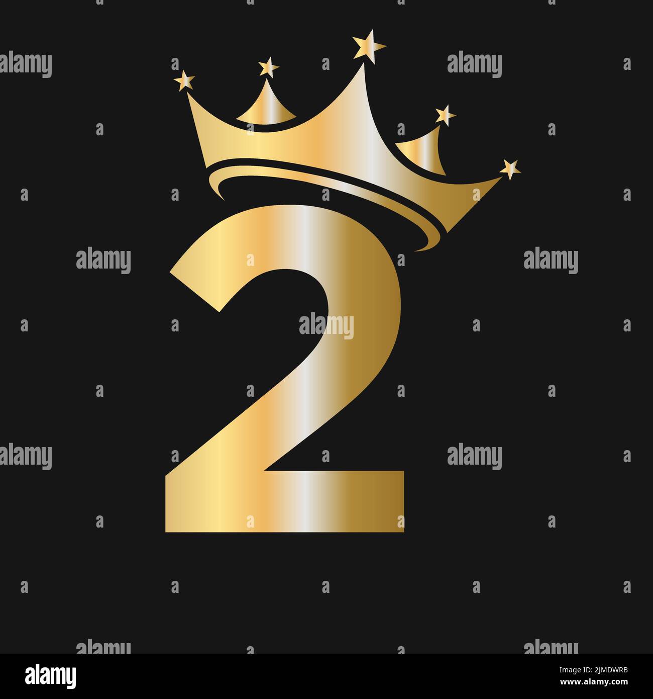 Letter 2 Crown Logo. Crown Logo on Letter 2 Vector Template for Beauty ...