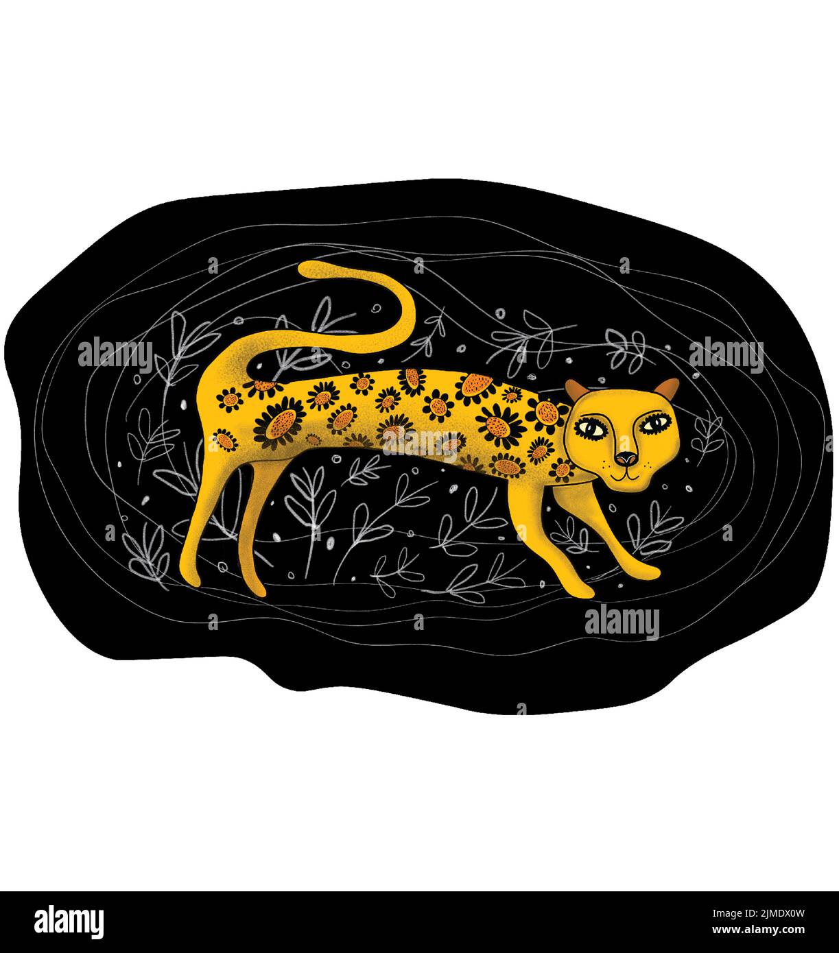 A vector of a hand drawn digital Leopard Stock Vector Image & Art - Alamy