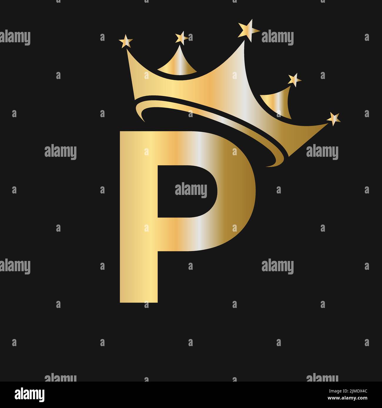 Letter P Crown Logo. Crown Logo on Letter P Vector Template for Beauty ...