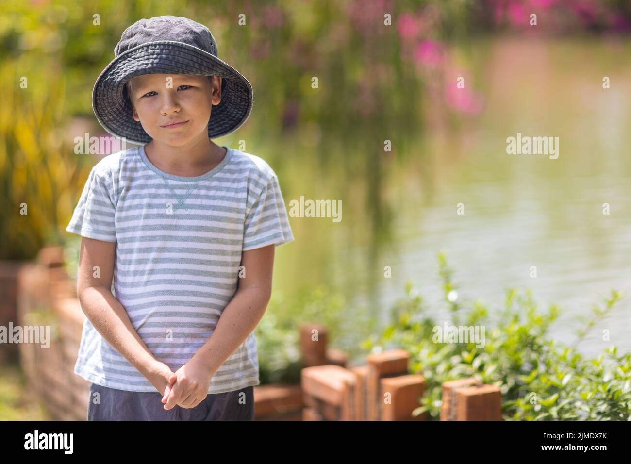 Outdoor portrait of a cute boy Stock Photo - Alamy