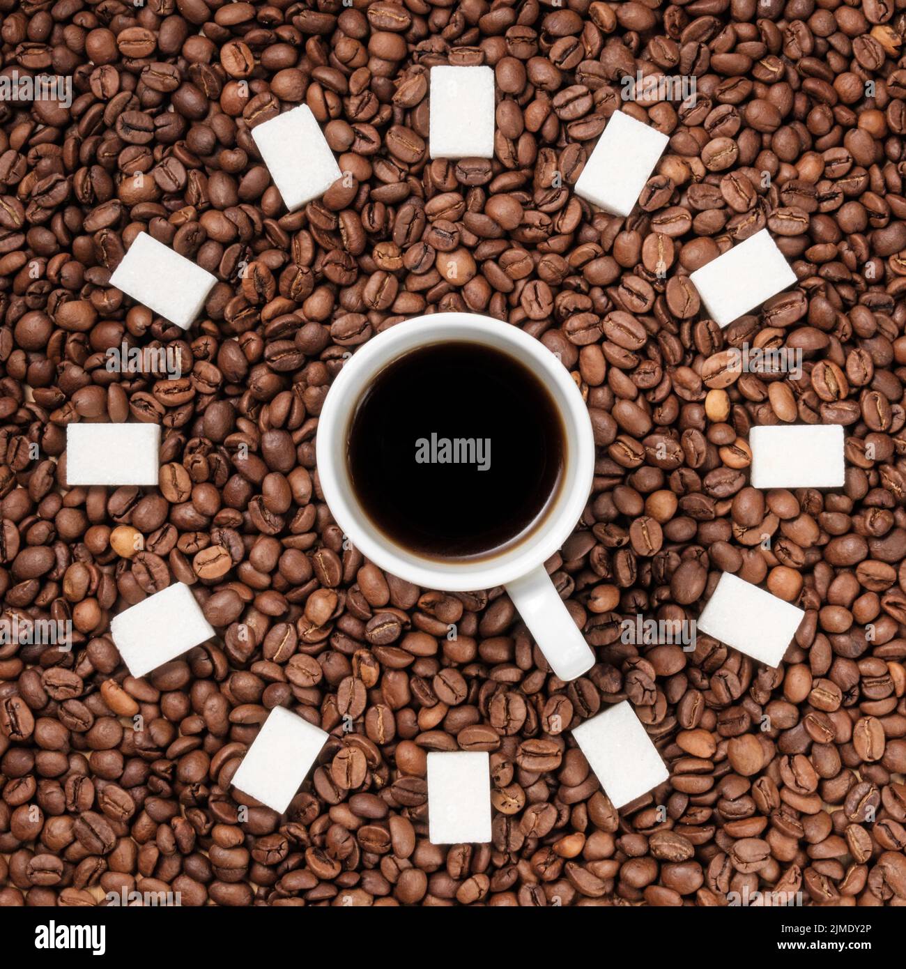 The coffee clock shows five o'clock Stock Photo Alamy